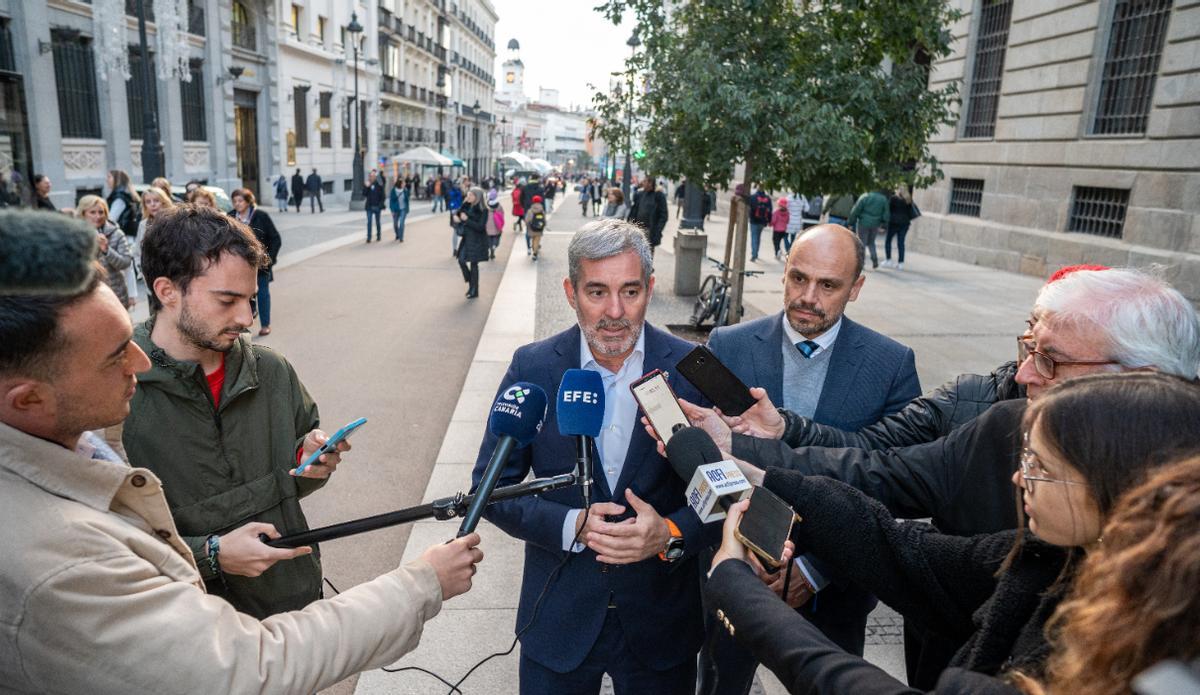 Fernando Clavijo tras la reunión con la ministra Montero en Madrid