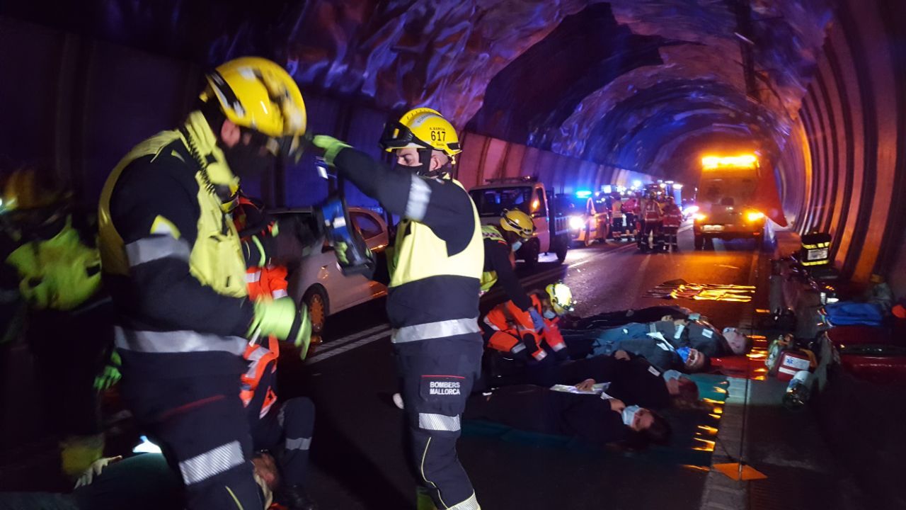 Cierran el túnel de Sóller por un simulacro de accidente