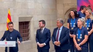 El discurso de Jonatan Giráldez en el Palau de la Generalitat