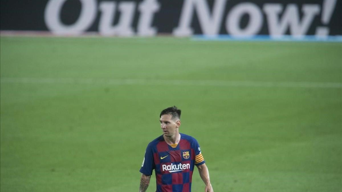 Messi, durante el partido entre el Barça yel Atlético de Madrid