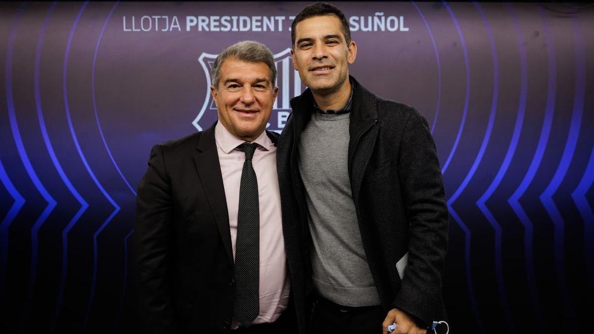 Laporta y Márquez, en el Camp Nou