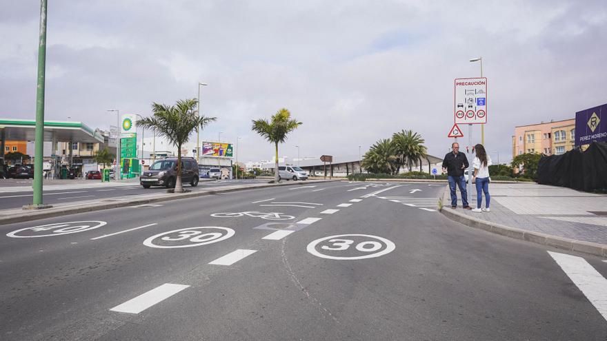 Estas son las calles de Tamaraceite con ciclocarril de velocidad limitada a 30 kilómetros por hora