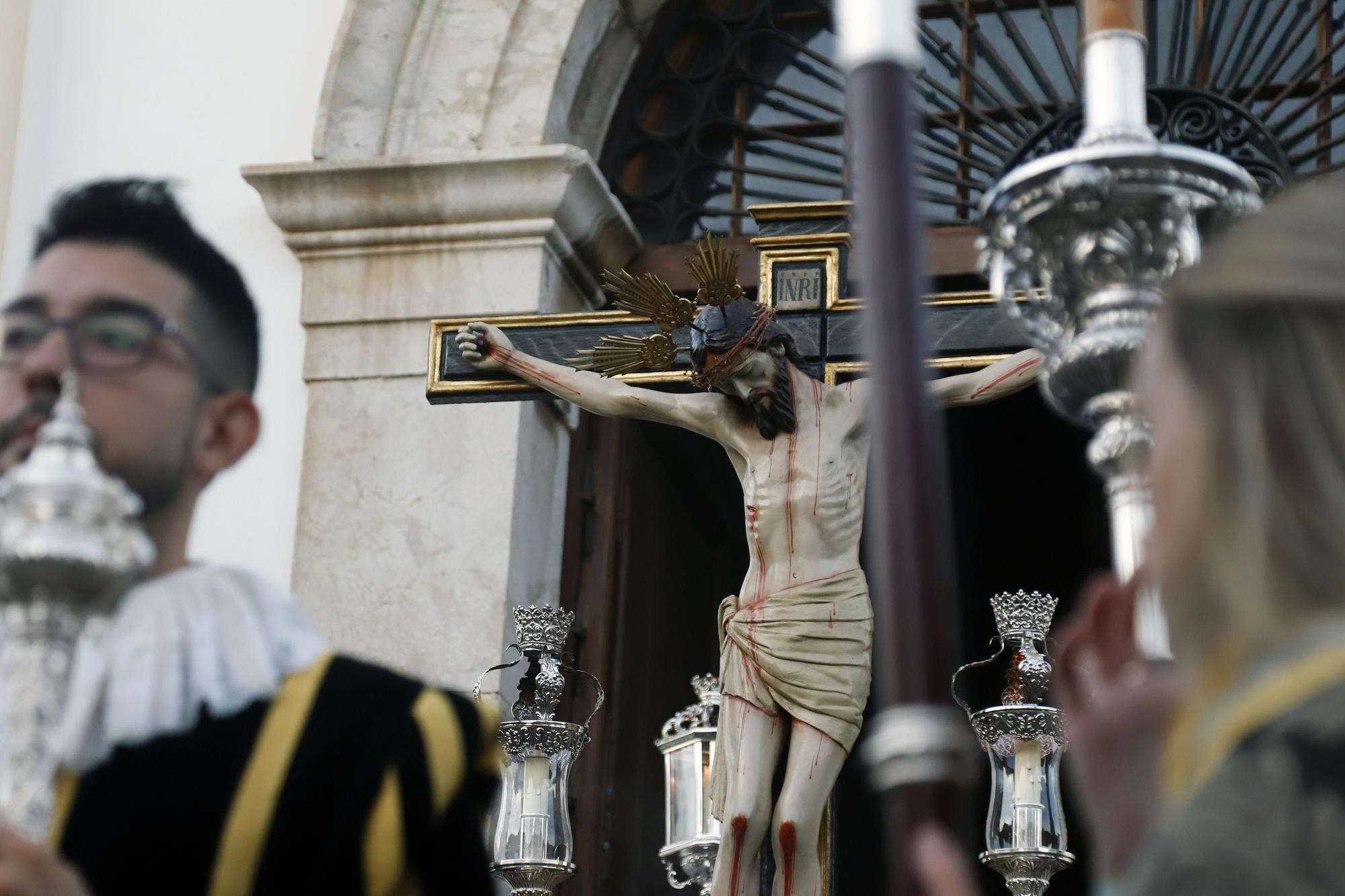 Procesión del Cristo de los Afligidos en el cementerio de San Miguel de Málaga