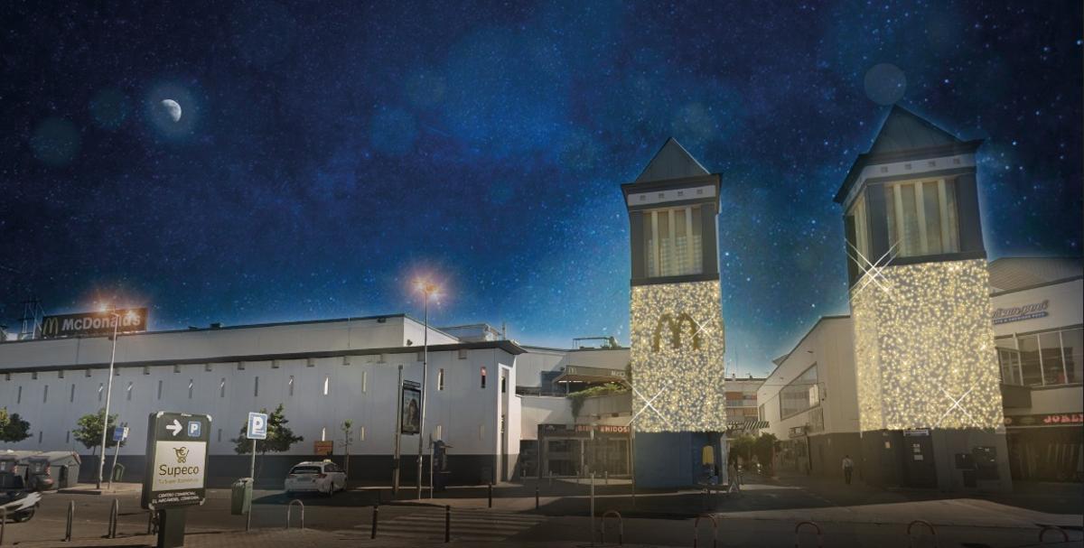 El centro comercial durante la Navidad.