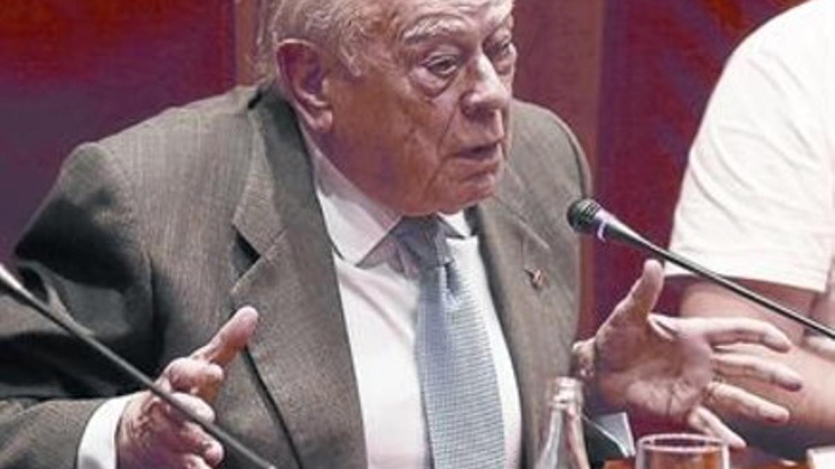 Jordi Pujol en la comparecencia ante la comisión del Parlament.