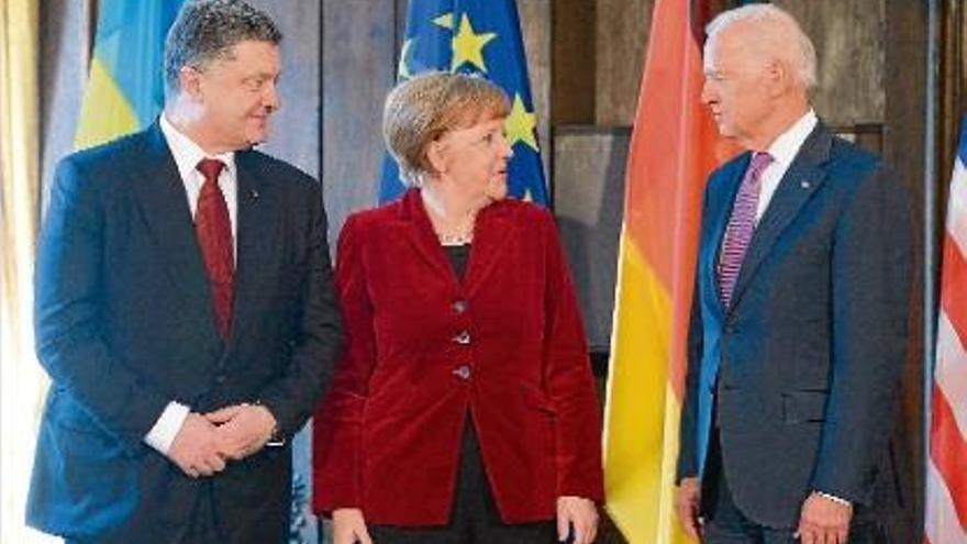 Poroixenko, Merkel i Biden es van reunir ahir a Munic per parlar de la crisi ucraïnesa.