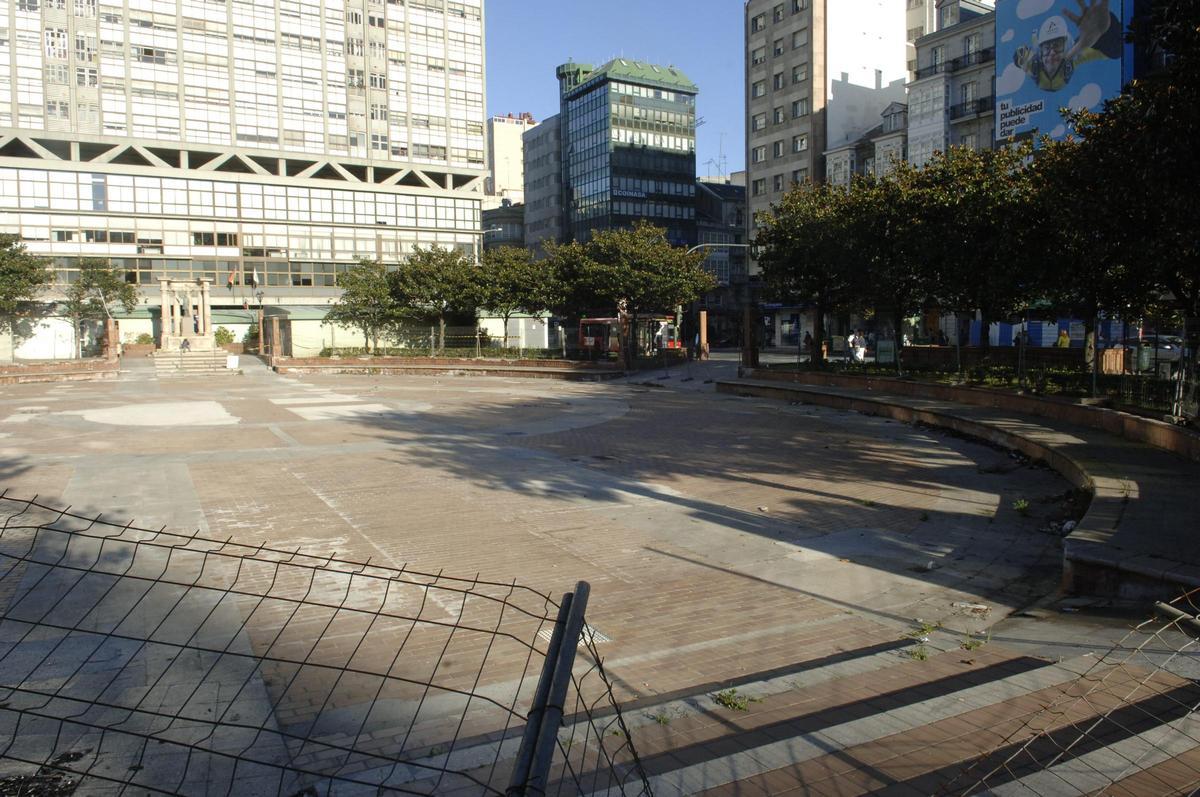 La plaza de Pontevedra en 2007, antes de su tercera reforma