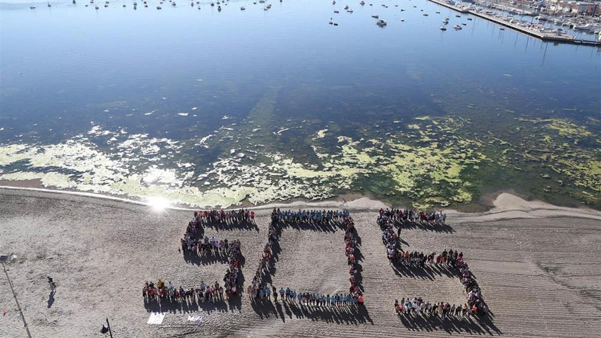 Una imagen del Mar Menor, la mayor laguna salada de Europa, en la Región de Murcia.