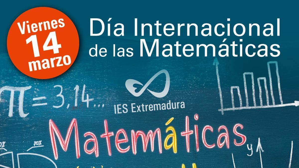 Cartel del Día Internacional de las Matemáticas en Montijo, Badajoz.