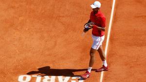 Djokovic, durante su partido ante Musetti