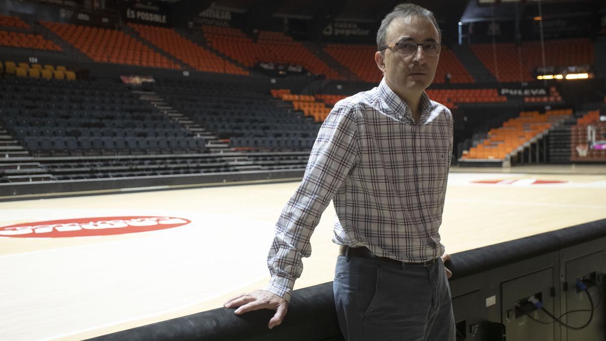 Chechu Mulero, director deportivo del Valencia Basket, en La Fonteta