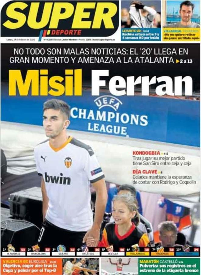 Las portadas del día en la prensa deportiva