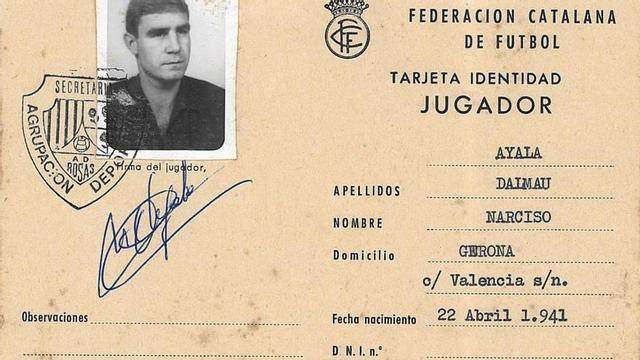 Imatge de l'expedient del jugador de l'AE Roses