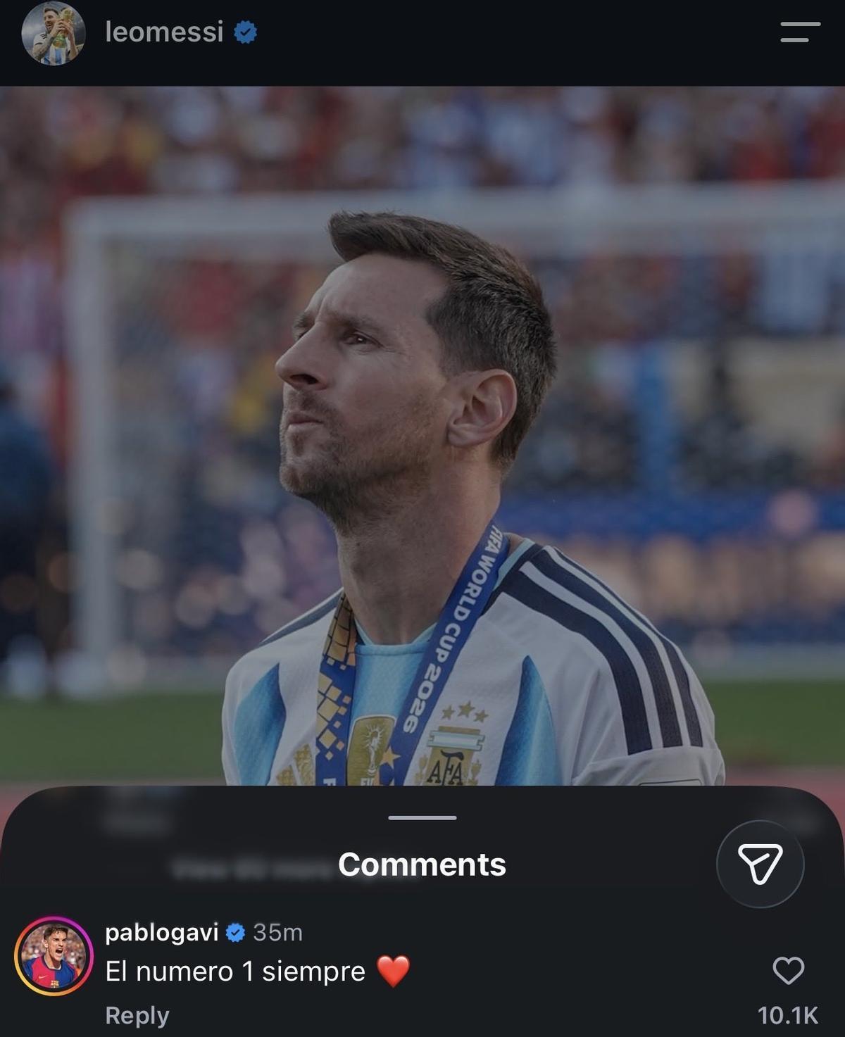 La respuesta de Gavi a Leo Messi