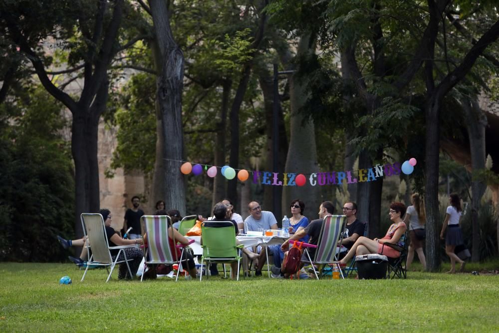 Actividades en el jardín del Túria, el antiguo cauce del río en València.