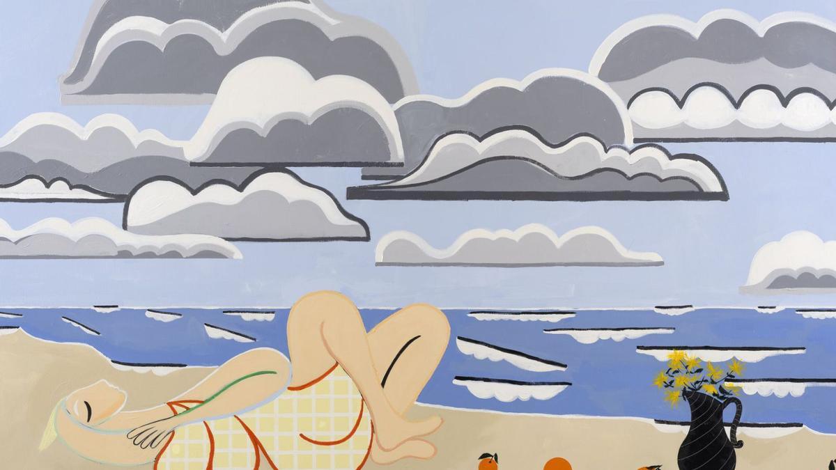 La obra de Farah Atassi «Lone bather with clouds 2».