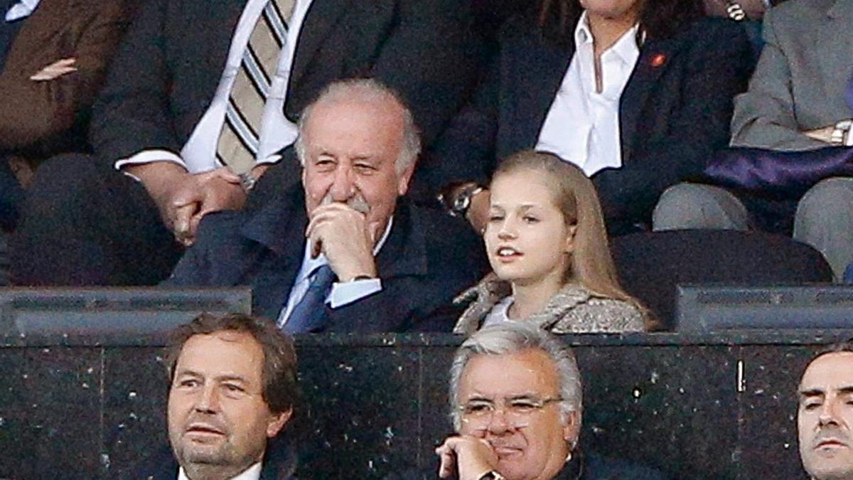 La princesa Leonor junto a Vicente del Bosque