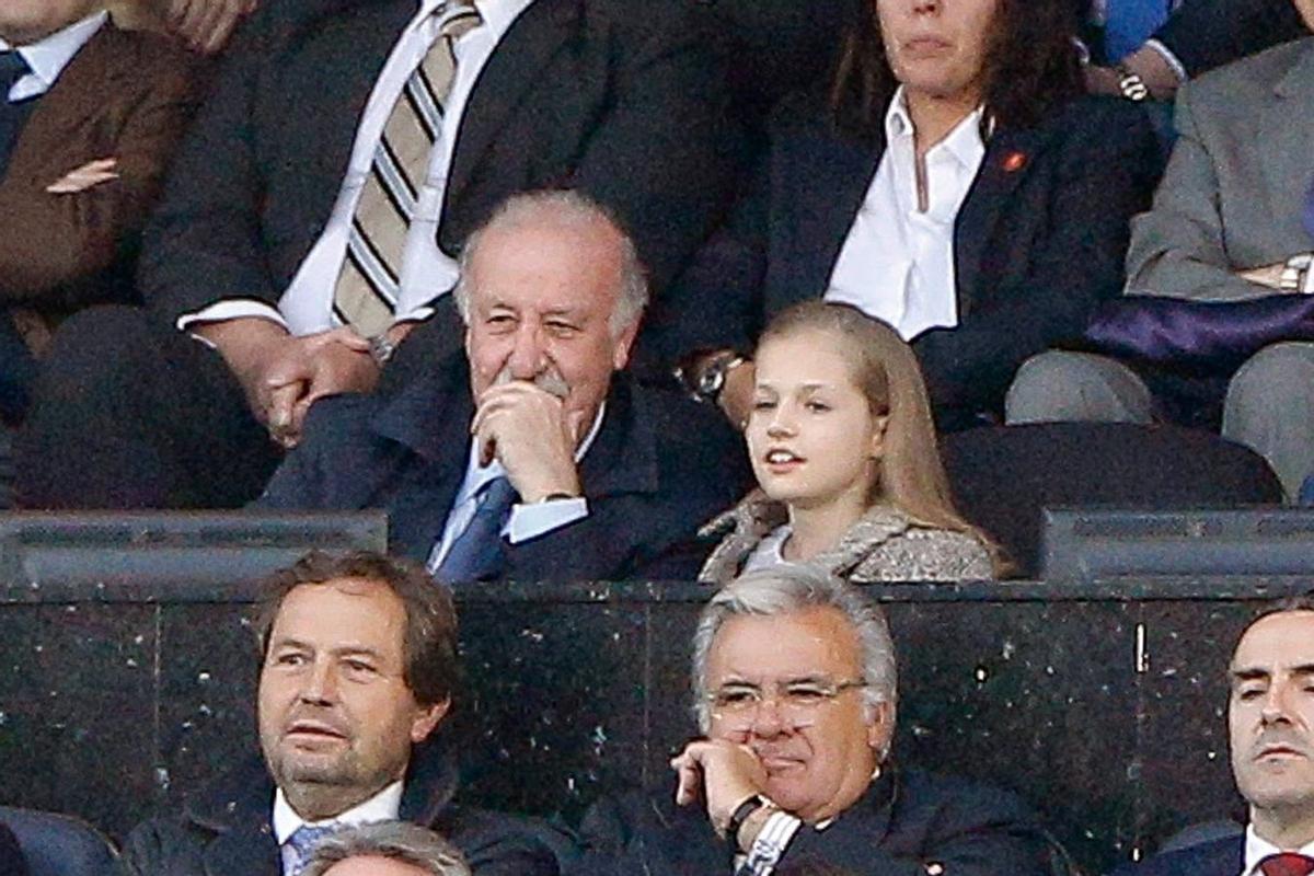 La princesa Leonor junto a Vicente del Bosque