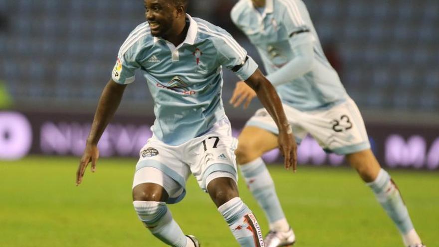 Madinda, durante un partido con el Celta.