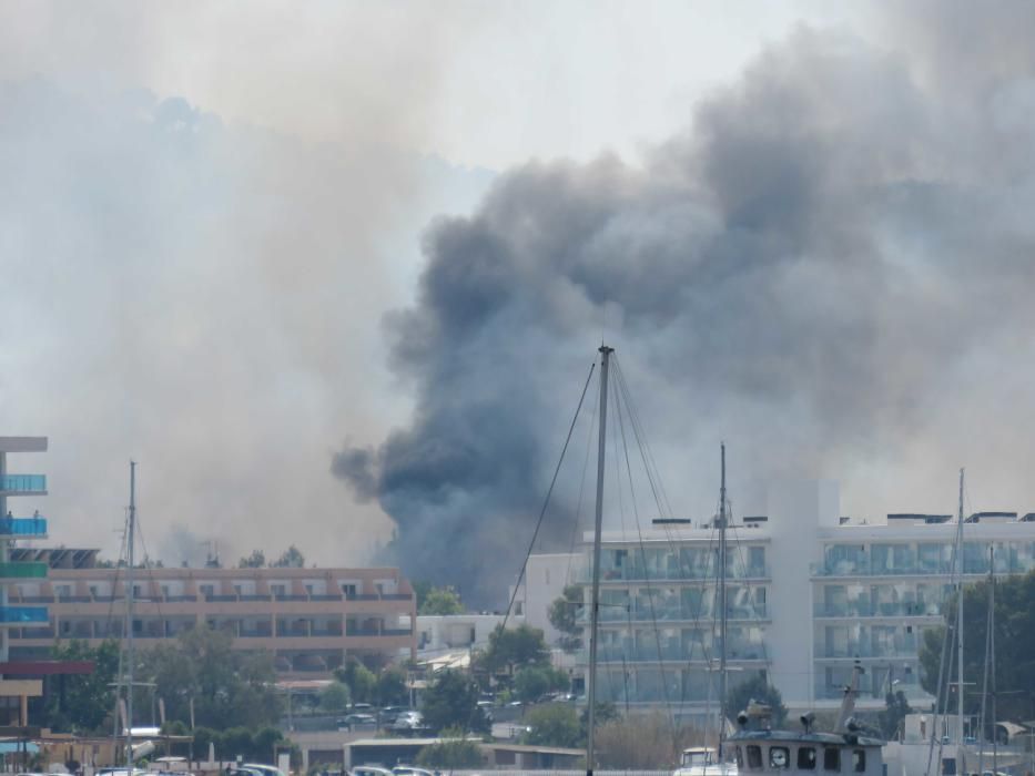 Evacuadas tres viviendas por un incendio agrícola en Cala de Bou