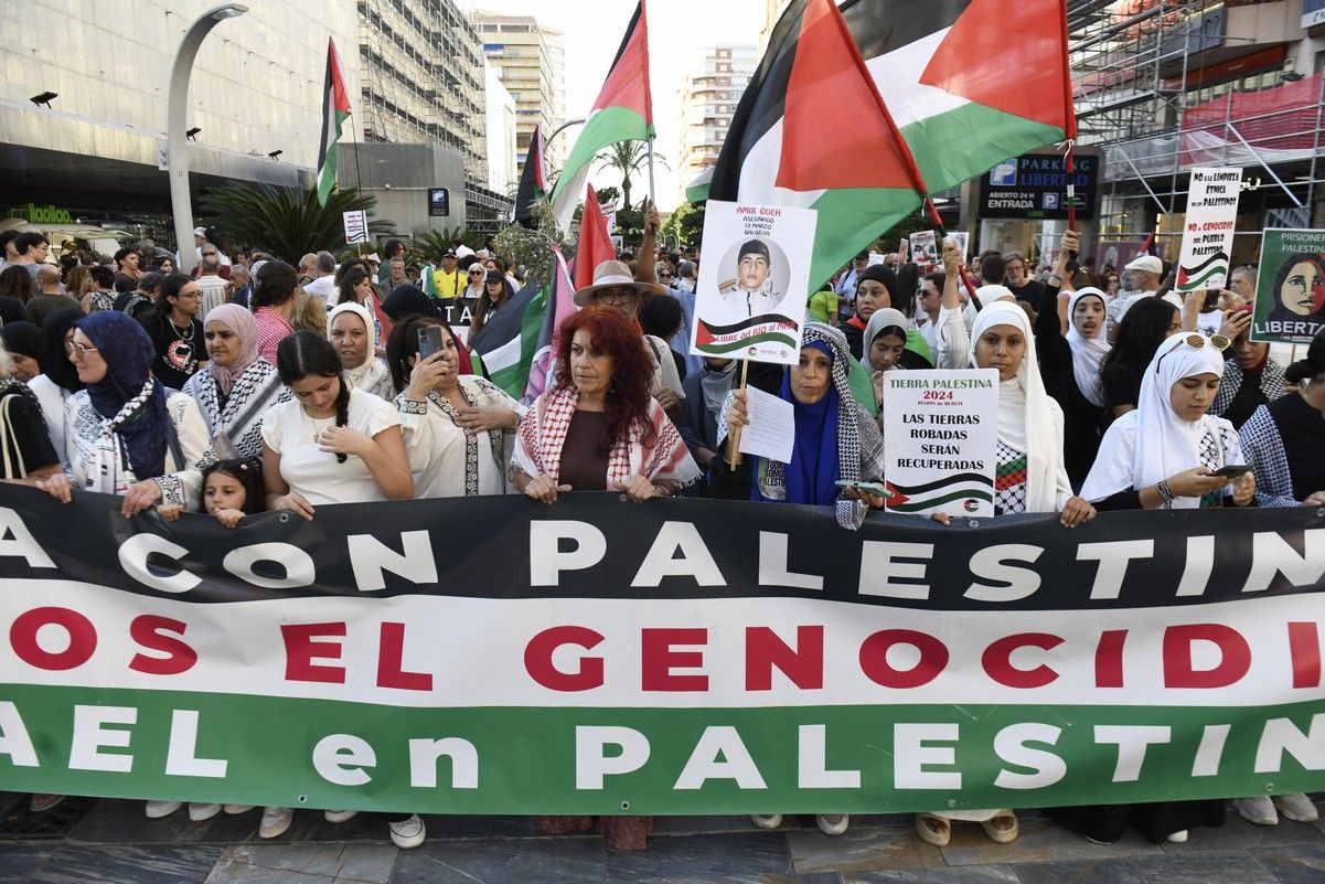 La manifestación de Murcia a favor de Gaza, en imágenes