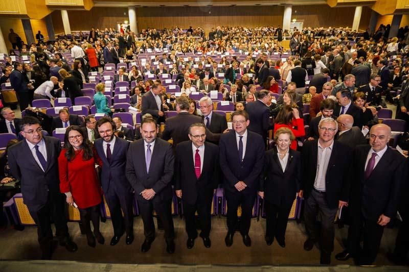 Enric Morera, Mónica Oltra, Aitor Moll, José Luis Ábalos, Javier Moll, Ximo Puig, Arantza Sarasola, Joan Ribó y Juan Antonio Ruiz López de Zuazo