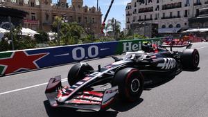 Nico Hülkenberg, en acción con el Haas en Mónaco, este sábado