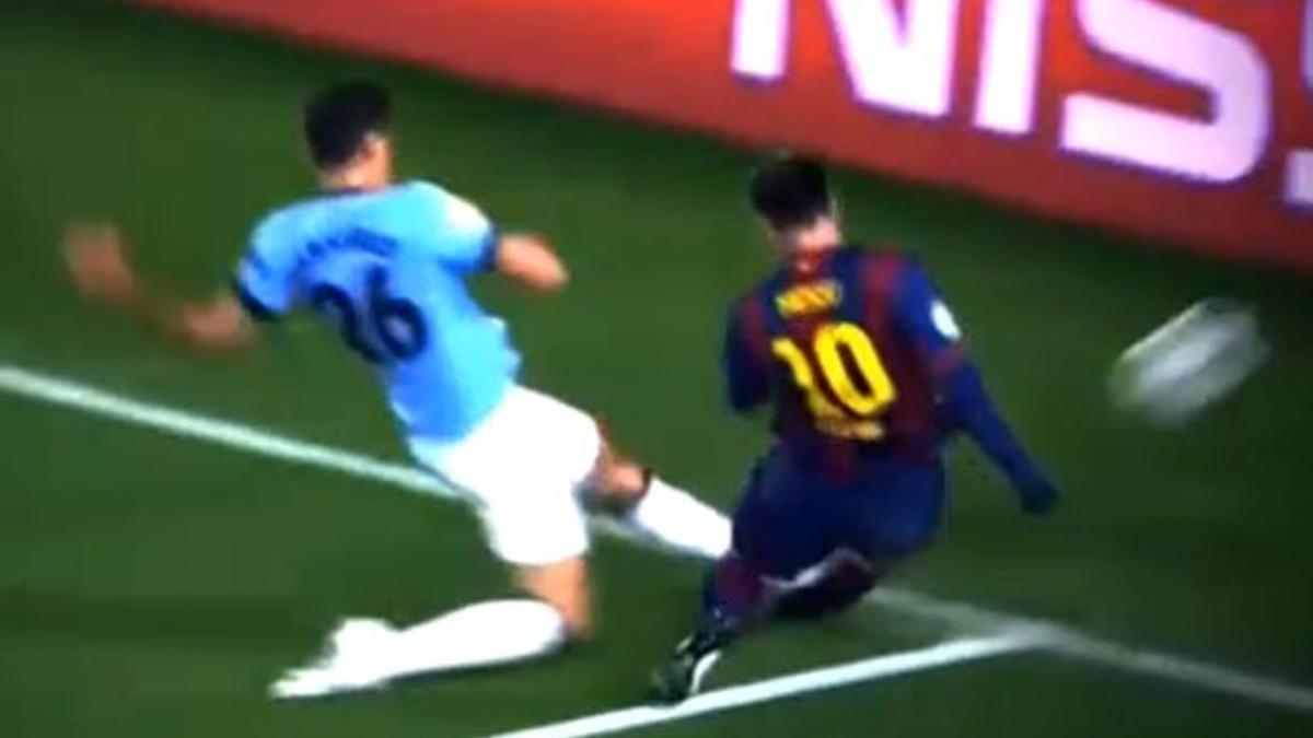 Messi se lesionó en esta dura entrada de Demichelis