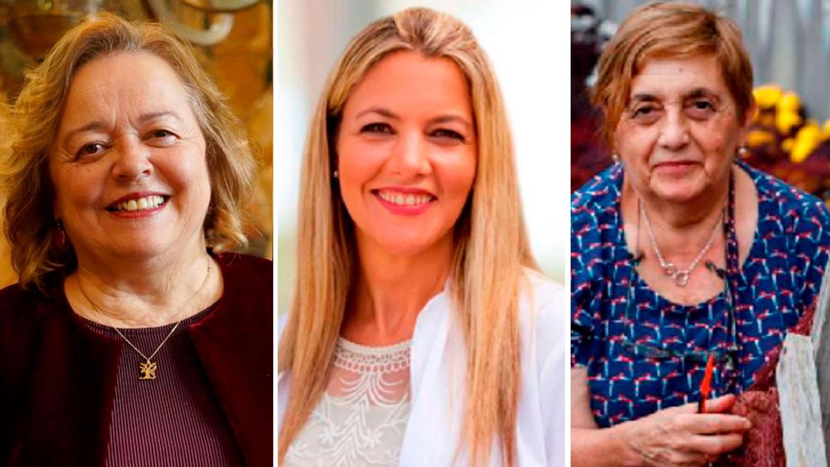 Rosa Menéndez, Raquel Baeza y Teté Costales.