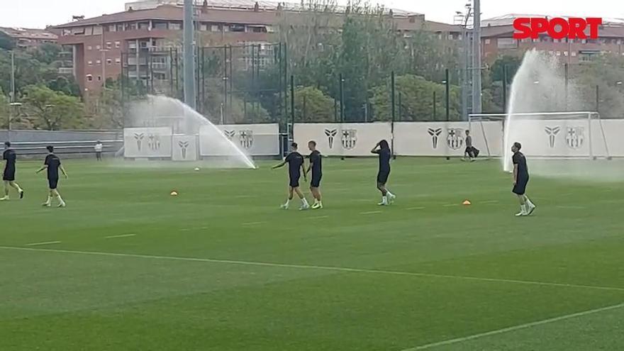 Los jugadores del FC Barcelona salen a entrenar con la ausencia de Lamine Yamal