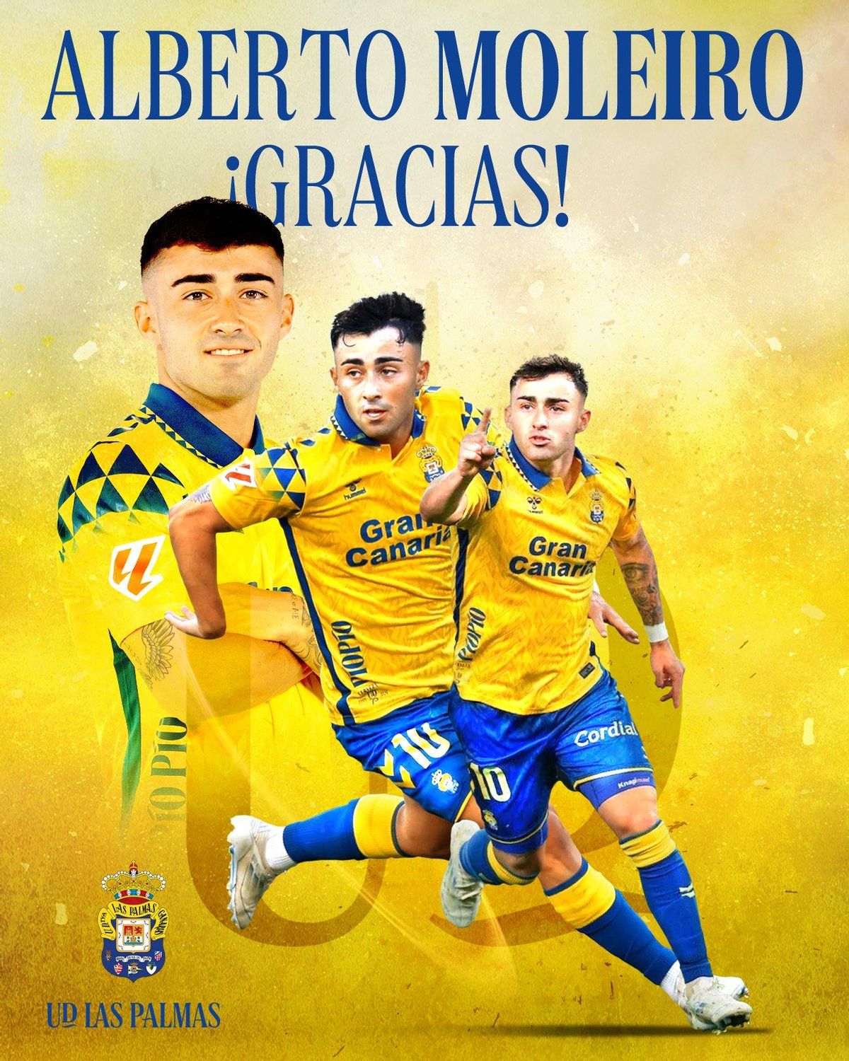 Cartel de despedida de la UD Las Palmas de Moleiro, nuevo jugador del Villarreal.