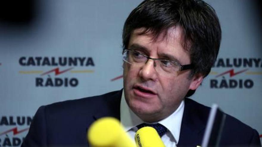 Carles Puigdemont, durant un moment de l&#039;entrevista.