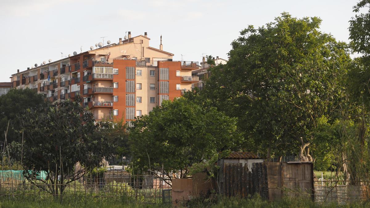 El nucli de Salt vist des de l&#039;hort.