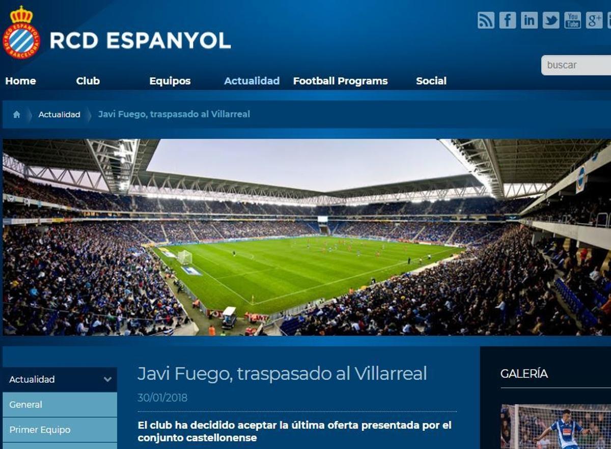 Espanyol y Villarreal cierran el traspaso de Javi Fuego