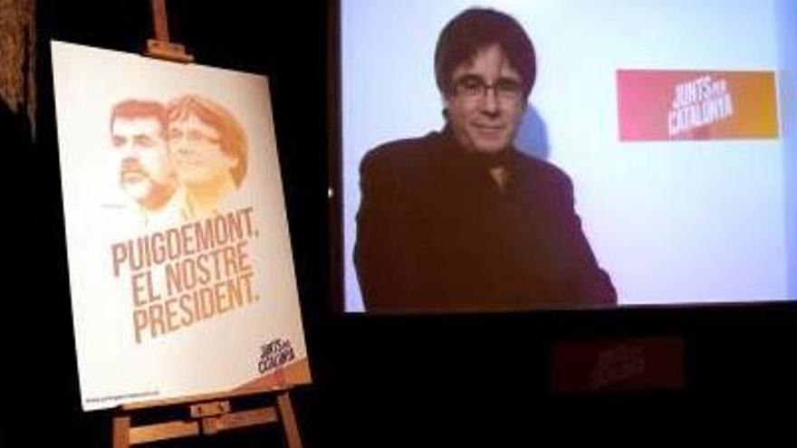 Puigdemont, en videoconferència des de Brussel·les