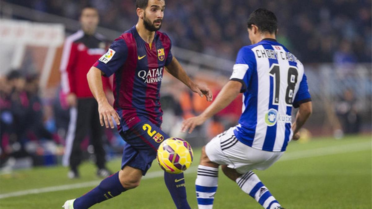 Montoya, en el partido de Anoeta ante la Real Sociedad