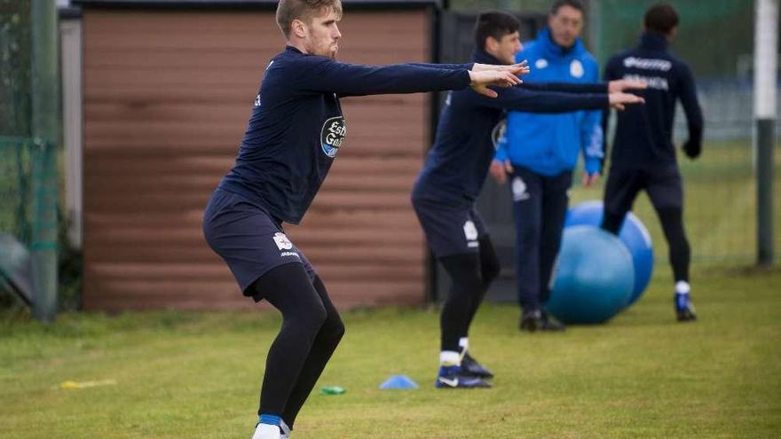 Raúl Albentosa, ayer en el entrenamiento del equipo.