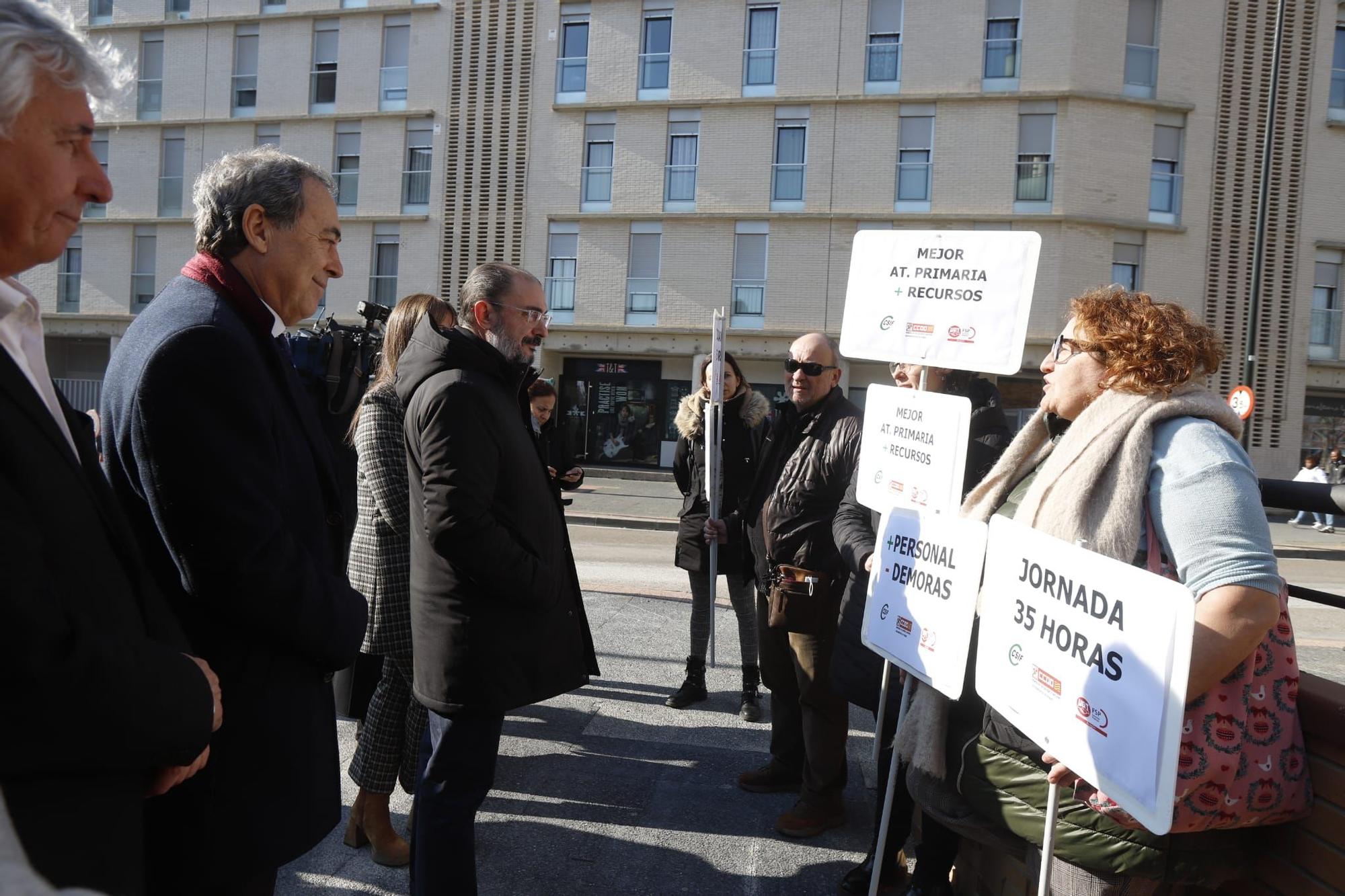 Visita de Lambán y Repollés al nuevo centro de salud del Barrio Jesús de Zaragoza