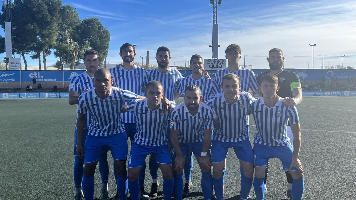 El once inicial del CF Gandia ante el Rayo Ibense