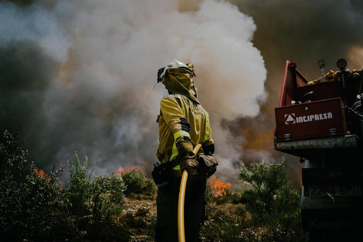 El incendio de Boborás, el primer foco importante en Ourense antes del verano