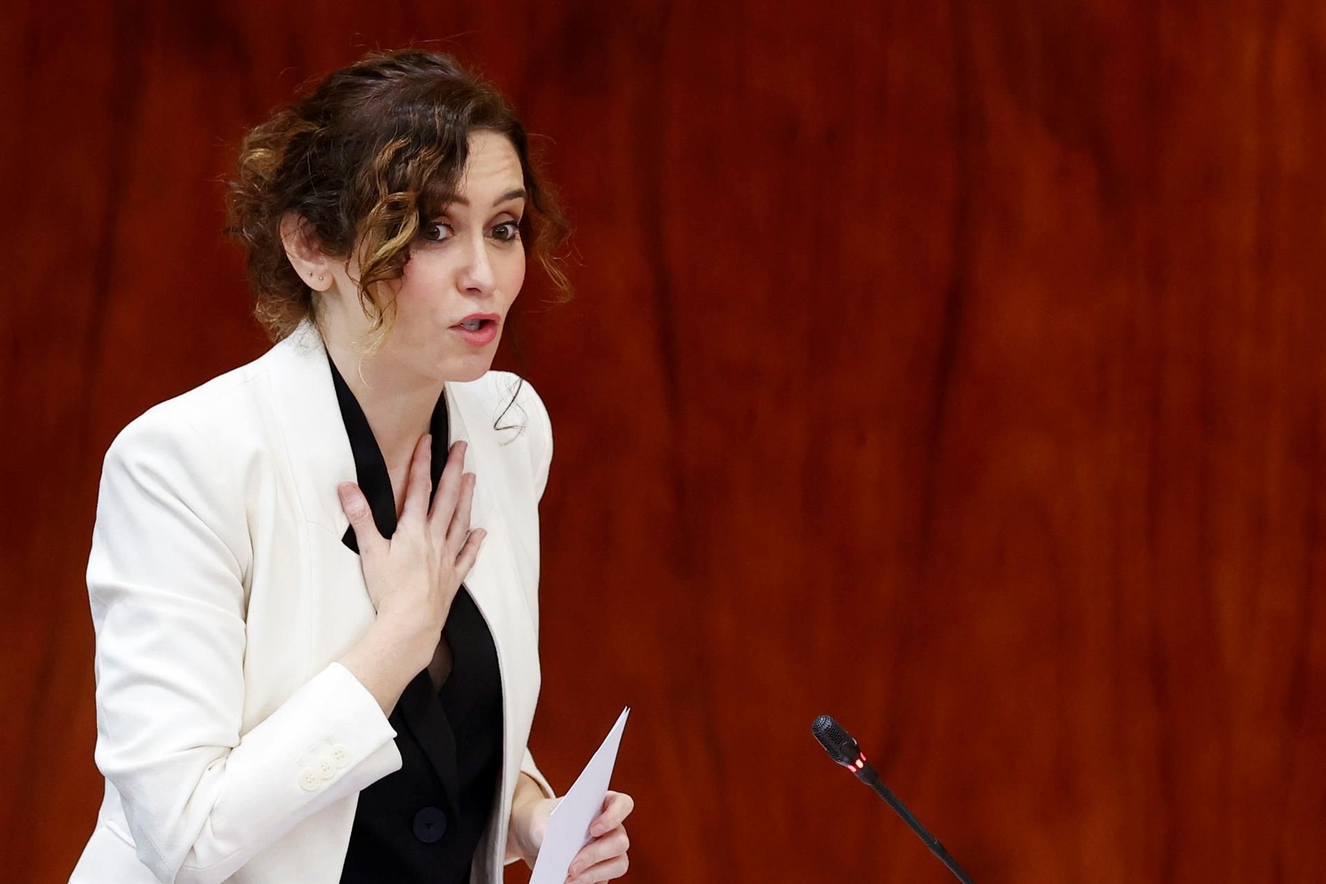 Isabel Díaz Ayuso, en la Asamblea de Madrid