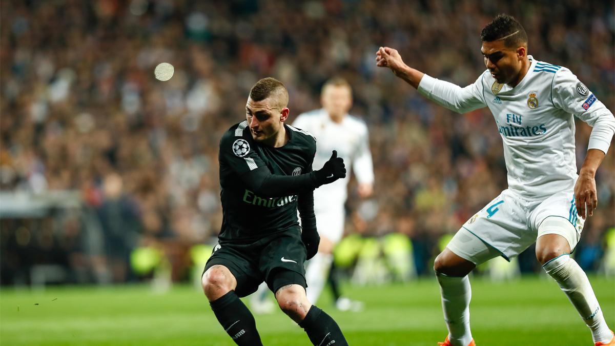 Verratti y Casemiro, en uno de los precedentes del PSG - Real Madrid