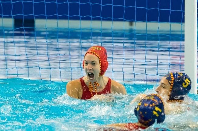 Laura Ester Ramos, guardameta de la selección española femenina de waterpolo