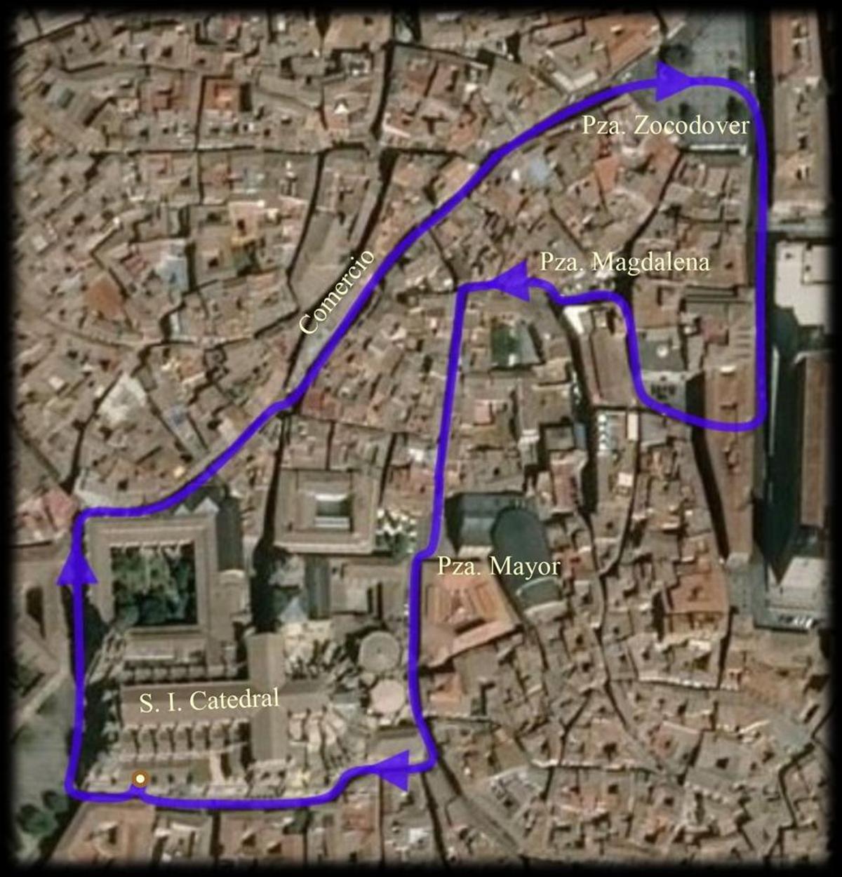 Recorrido del Cristo del Cautivo de la Semana Santa de Toledo 2026 en el Lunes Santo