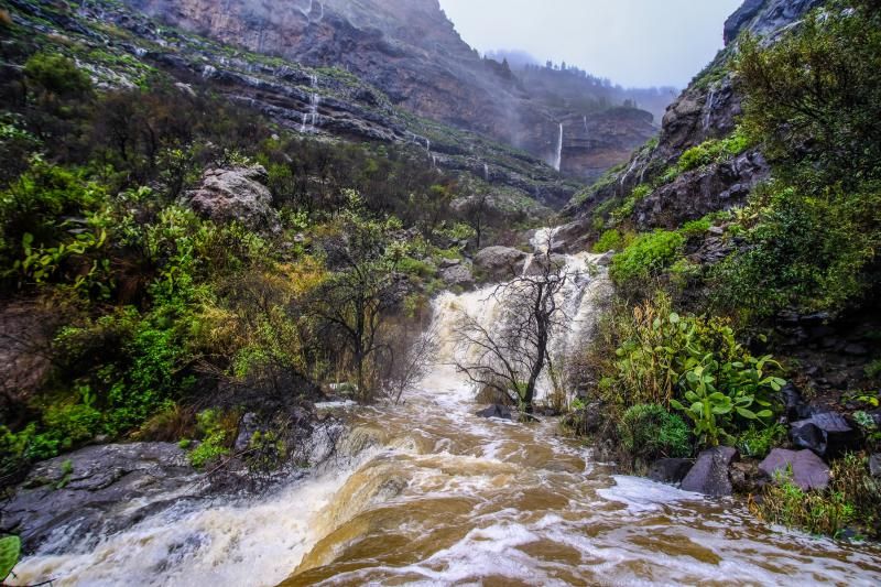 'Filomena' continúa dejando lluvias y llenando presas este jueves en Gran Canaria