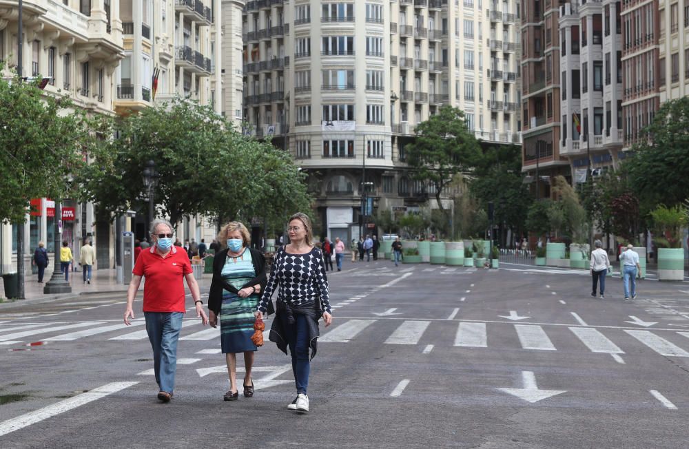 Primer fin de semana desde la peatonalización completa de la Plaza del Ayuntamiento.