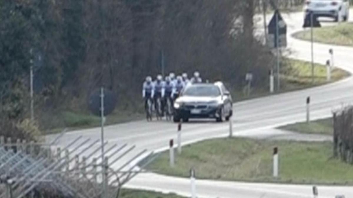 El equipo italiano durante el entrenamiento