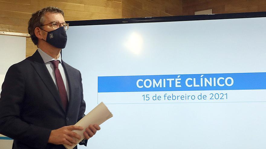 El presidente de la Xunta, Alberto Núñez Feijóo, antes de su comparecencia