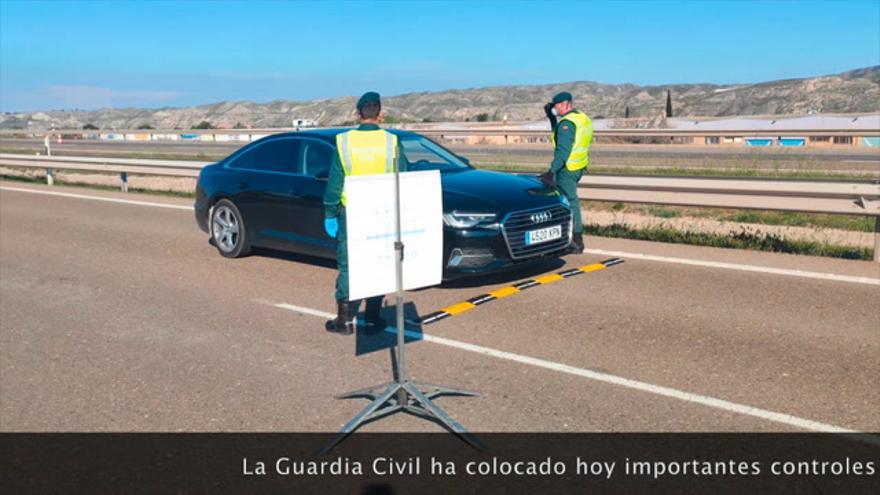 Control de la Guardia Civil en la A23