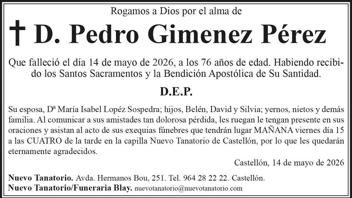D. Pedro Gimenez Pérez